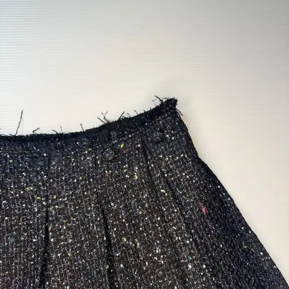 Aqua Wicked Tweed Asymmetric Pleated Skirt Women’s Medium Dark Academia Broadway - Picture 14 of 16